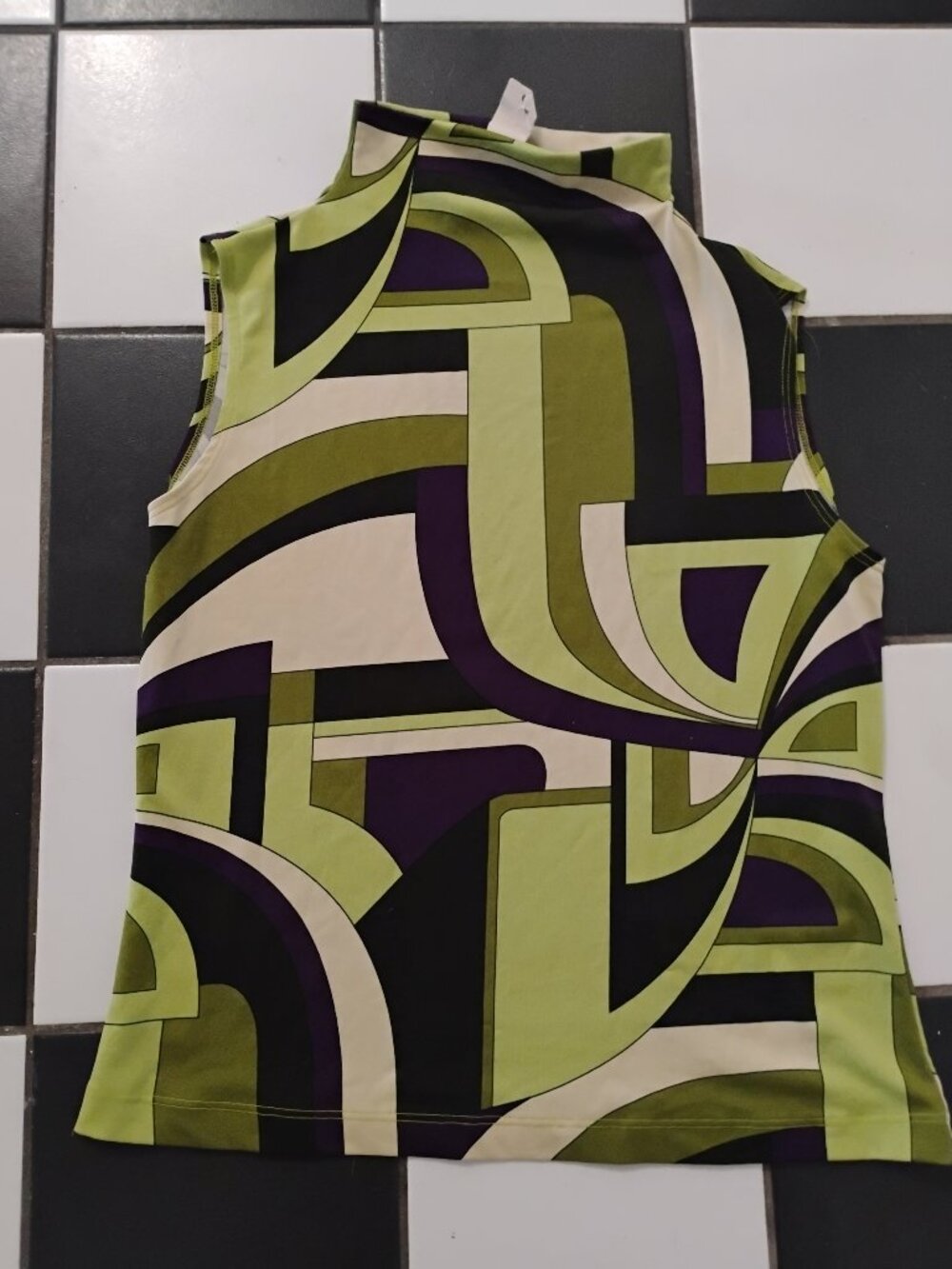 SOLD-Abstract Top 💚 🖤 🤎